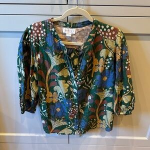 Velvet Multicolor Floral Blouse
